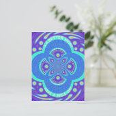 Schönes Design für Afrikanisches Blue Mandala Flor Postkarte (Stehend Vorderseite)