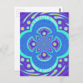 Schönes Design für Afrikanisches Blue Mandala Flor Postkarte (Vorne/Hinten)