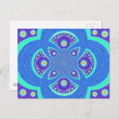 Schönes Design für Afrikanisches Blue Mandala Flor Postkarte (Vorne/Hinten)