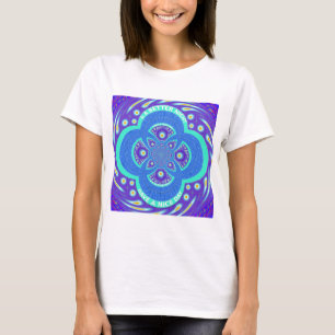 Schönes Design für Afrikanisches Blue Mandala Flor T-Shirt