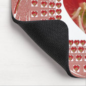 Schönes Design für Rote Blume Mousepad (Ecke)