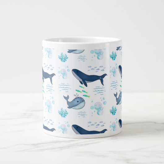 Schönes Design für Wale und Fische Jumbo-Tasse (Vorderseite)