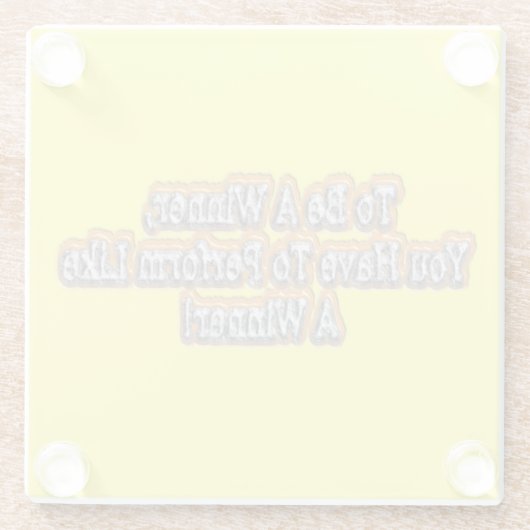 Schönes Design über "Ein Gewinner sein" Zitat! T-S Glasuntersetzer (Rückseite)