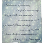 Schönes Design von Grau Cleansing Mantra Duschvorhang (Vorderseite)