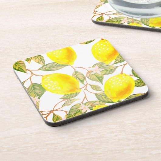 Schönes Design Wasserfarbenlemon Getränkeuntersetzer (Linke Seite)