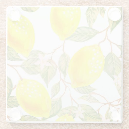 Schönes Design Wasserfarbenlemon Glasuntersetzer (Rückseite)