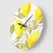 Schönes Design Wasserfarbenlemon Große Wanduhr (Winkel)