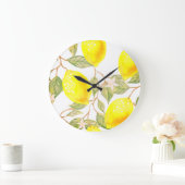 Schönes Design Wasserfarbenlemon Große Wanduhr (Zuhause)