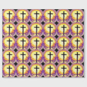 Schönes detailliertes Christliches Kreuz Geschenkpapier (Flach)