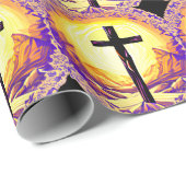 Schönes detailliertes Christliches Kreuz Geschenkpapier (Rolleneckpunkt)