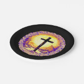 Schönes detailliertes Christliches Kreuz Pappteller (Schrägansicht)