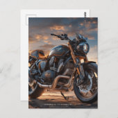 Schönes detailliertes Vintages Motorrad Postkarte (Vorne/Hinten)