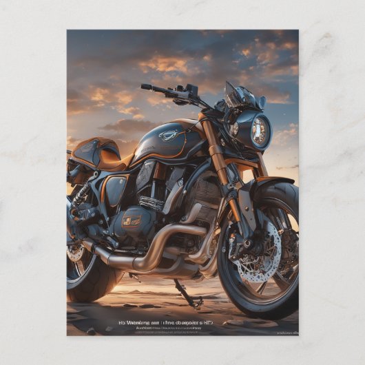 Schönes detailliertes Vintages Motorrad Postkarte (Vorderseite)