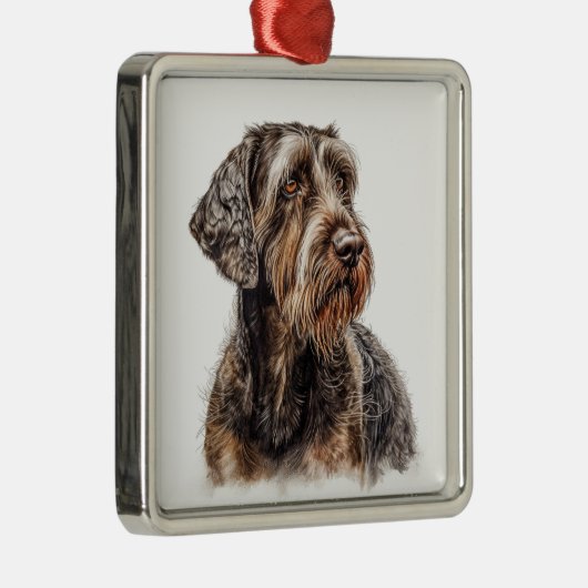 SCHÖNES DEUTSCHES DRAHTHAAR POINTER DOG ORNAMENT AUS METALL (Rechts)