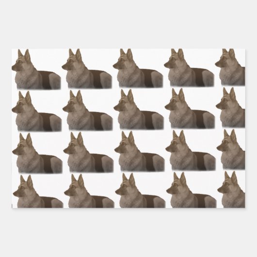 Schönes deutsches Hirtenportrait Black & Tan Wra Geschenkpapier Set (Vorderseite 3)