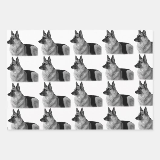 Schönes deutsches Hirtenportrait Black & Tan Wra Geschenkpapier Set (Vorderseite)