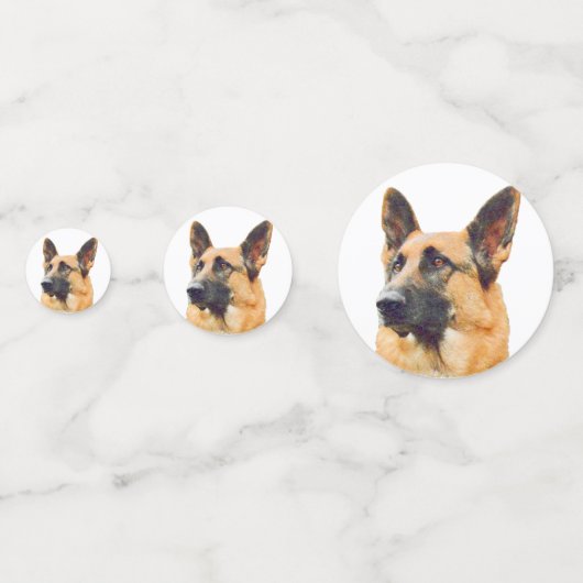 Schönes deutsches Schäferportrait für Party Konfetti (Vorderseiten)