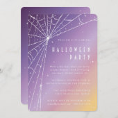 Schönes Diamond Spider Web-Halloween-Party Einladung (Vorne/Hinten)