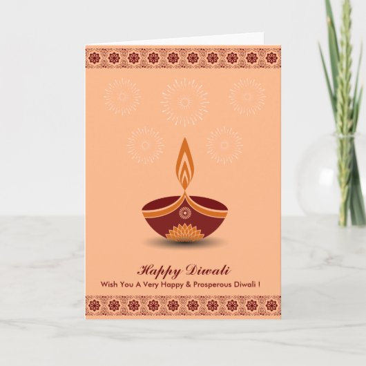 Schönes Diwali Design Karte (Vorderseite)
