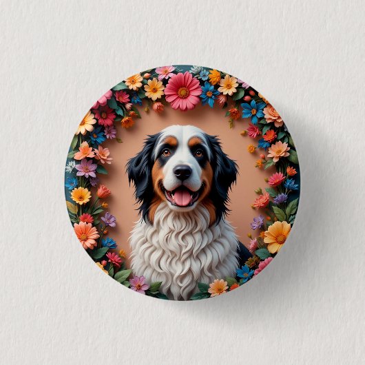 Schönes Dog Portrait Button (Vorderseite)