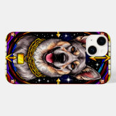 Schönes Dog Portrait, gesteinigt mit Glaskunstwerk Case-Mate iPhone Hülle (Rückseite (Horizontal))