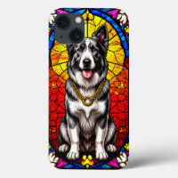 Schönes Dog Portrait, gesteinigt mit Glaskunstwerk
