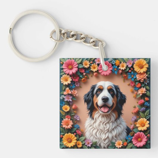Schönes Dog Portrait Schlüsselanhänger (Vorderseite)