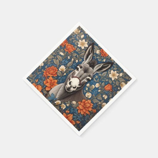 Schönes Donkey-Gesicht Elegante Serviette (Ecke)