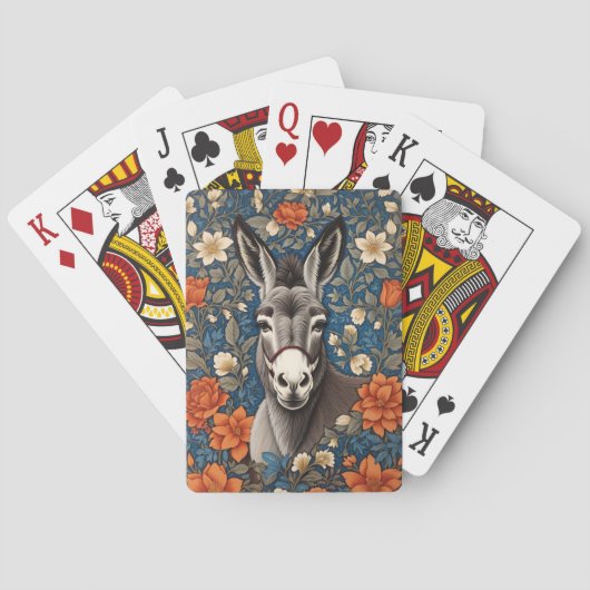 Schönes Donkey-Gesicht Elegante Spielkarten (Rückseite)