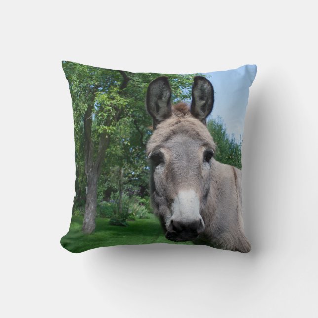 Schönes Donkey-Portrait Kissen (Vorderseite)