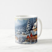 Schönes Dorf an einem Weihnachtsfeiertag Kaffeetasse (VorderseiteRechts)