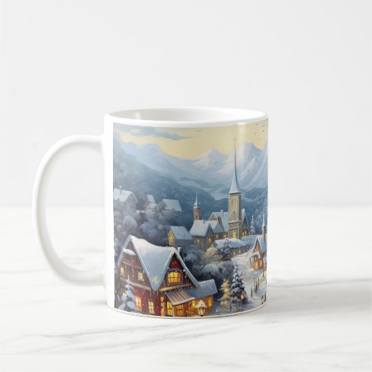 Schönes Dorf an einem Weihnachtsfeiertag Kaffeetasse (Links)