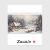 Schönes Dorf an Weihnachten Aufkleber (Blatt)