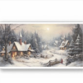 Schönes Dorf an Weihnachten Aufkleber (Vorderseite)