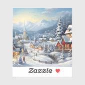 Schönes Dorf an Weihnachten Aufkleber (Blatt)