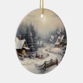Schönes Dorf an Weihnachten Keramik Ornament (Rechts)
