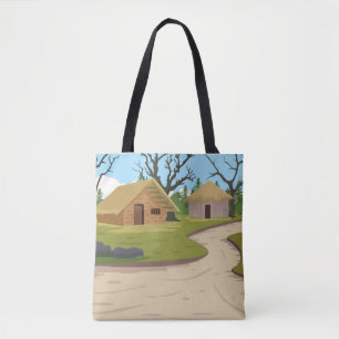 Schönes Dorf mit Bauernhöfen Tasche