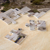 Schönes Dorf Oia mit weißen Gebäude Puzzle (Seite)