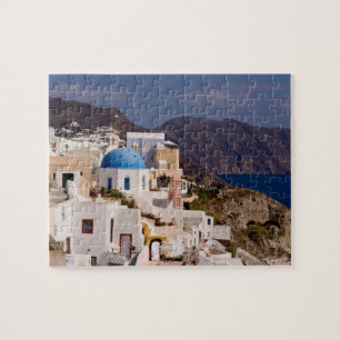 Schönes Dorf Oia mit weißen Gebäuden Puzzle
