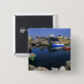 Schönes Dorf Peggy's Cove mit Hafen Button (Vorne & Hinten)