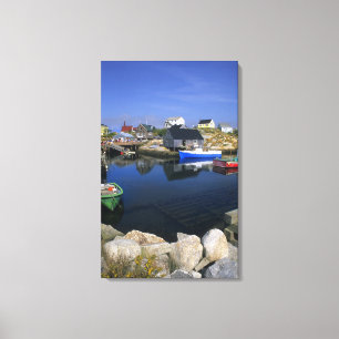 Schönes Dorf Peggy's Cove mit Hafen Leinwanddruck