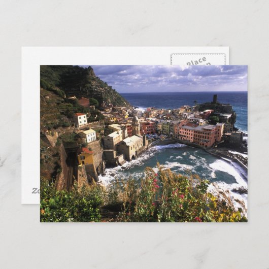 Schönes Dorf Vernazza im Cinque Postkarte (Vorne/Hinten)