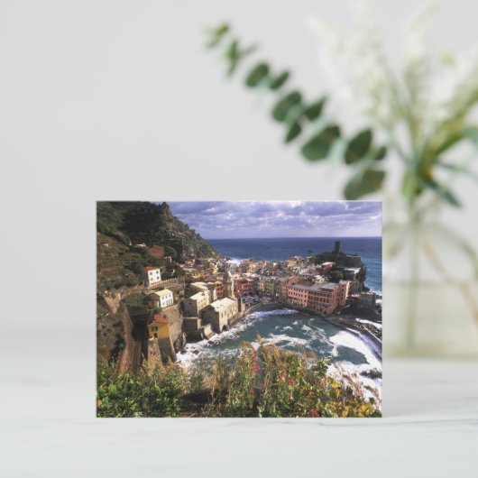 Schönes Dorf Vernazza im Cinque Postkarte (Stehend Vorderseite)