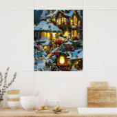 Schönes Dorfhaus bei Christmas Poster (Küche)