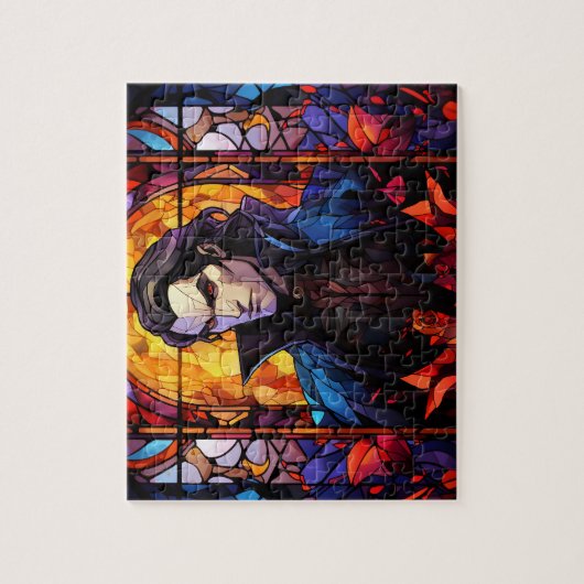 Schönes Dracula Vampire Halloween-Puzzle Puzzle (Vertikal)