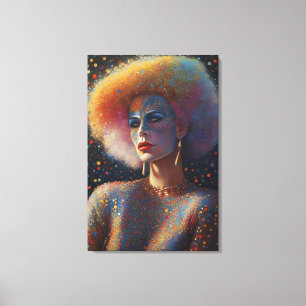 Schönes Drag Queen Portrait Leinwanddruck