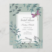 Schönes Dragonfly Garden Grüne Brautparty Einladung (Vorne/Hinten)