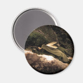 Schönes Dreaming Woods Fairy Round Magnet (Vorderseite/Rückseite)