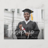 Schönes Drehbuch modern danke Abschluss Postkarte (Vorderseite)