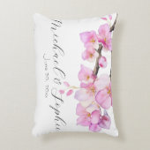 Schönes Drehbuch Rosa Aquarellkirsche Blüten Dekokissen (Vorderseite(Vertikal))